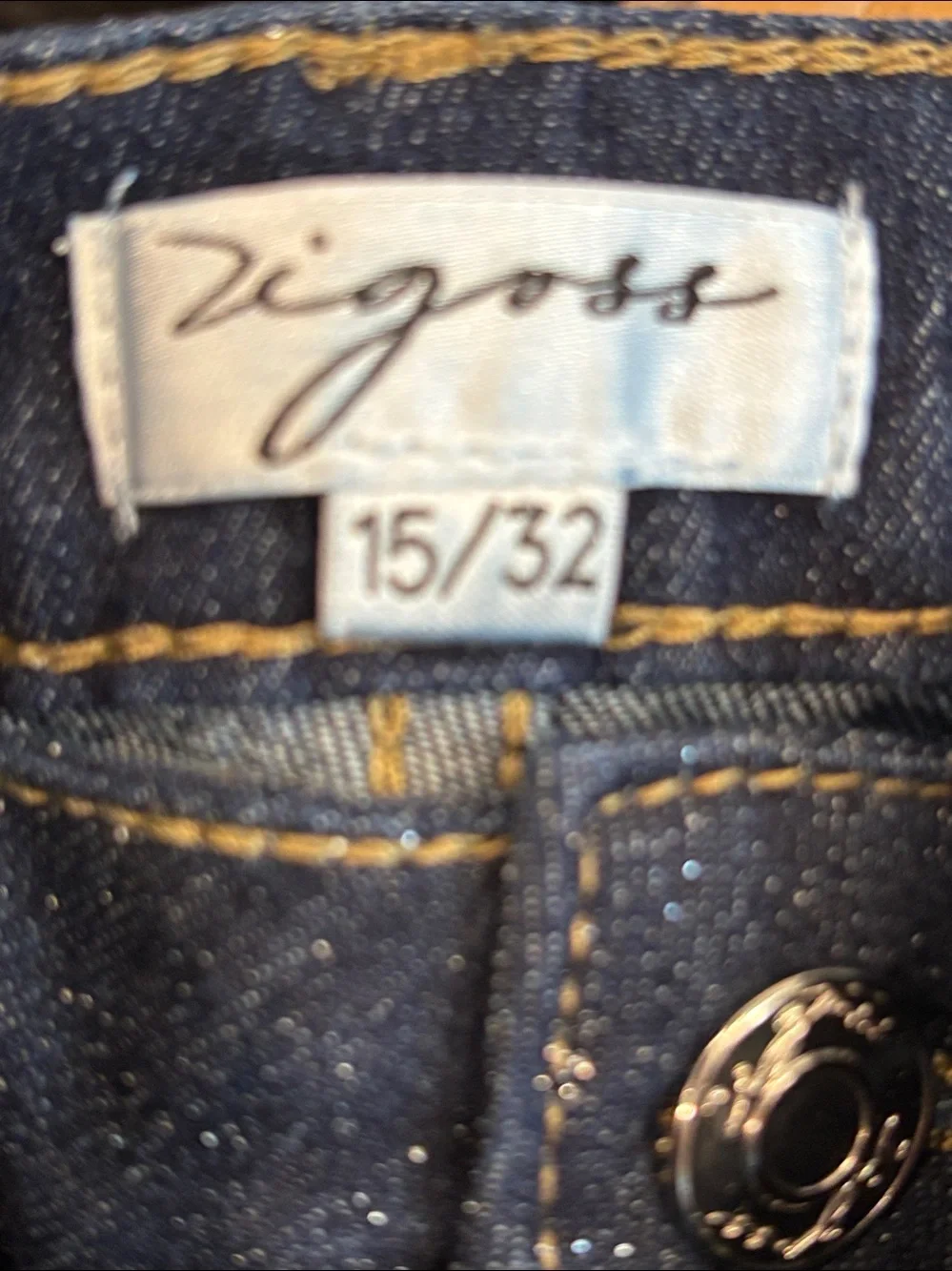 NWT Vigoss Sparkling glitter dark wash Blue Jeans - 15/32